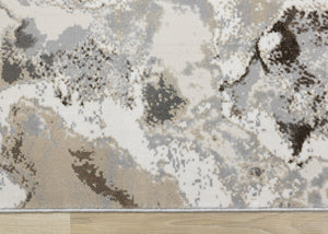 HomeRoots 8' Taupe and Cream Abstract Area Rug - Modern Durable Design for Stylish Living Spaces and Easy Care 8' X 11' 660194
