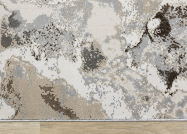 HomeRoots 8' Taupe and Cream Abstract Area Rug - Modern Durable Design for Stylish Living Spaces and Easy Care 8' X 11' 660194