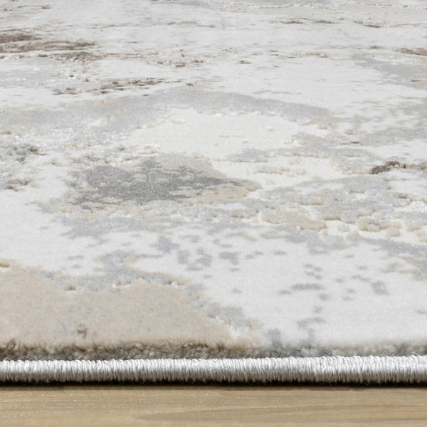 HomeRoots 8' Taupe and Cream Abstract Area Rug - Modern Durable Design for Stylish Living Spaces and Easy Care 8' X 11' 660194