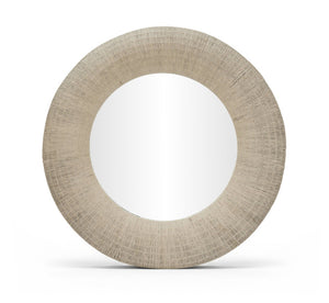 Meridian Furniture Meadow Jute Rope Wrapped Round Wall Mirror Handcrafted Wavy Frame for Boho Entryway Decor 48 inches 66019Natural-M