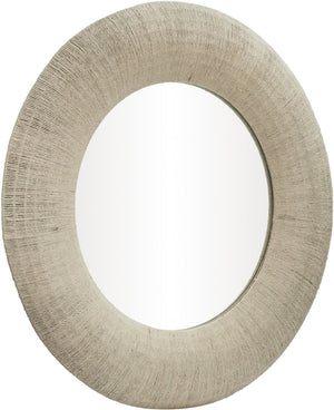 Meridian Furniture Meadow Jute Rope Wrapped Round Wall Mirror Handcrafted Wavy Frame for Boho Entryway Decor 48 inches 66019Natural-M
