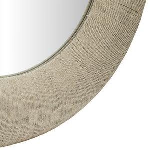 Meridian Furniture Meadow Jute Rope Wrapped Round Wall Mirror Handcrafted Wavy Frame for Boho Entryway Decor 48 inches 66019Natural-M