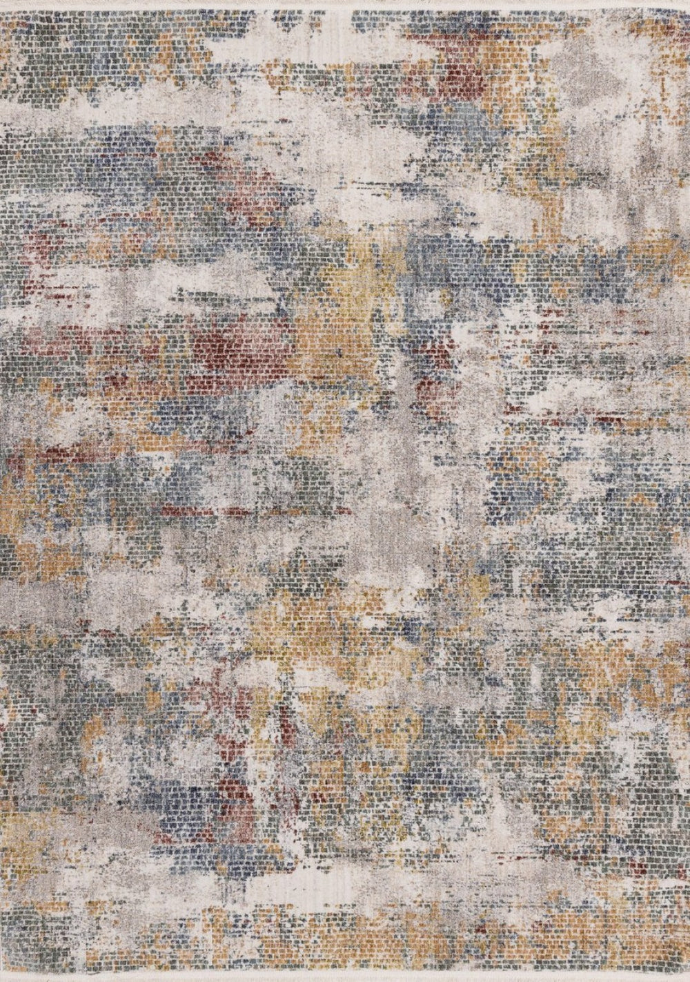 HomeRoots 8' Modern Abstract Area Rug in Cream, Blue, and Yellow – Durable, Stylish, and Low-Maintenance Design 8' X 10' 660208