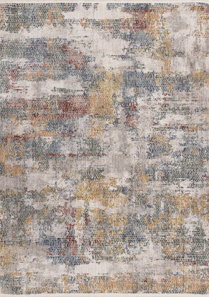 HomeRoots 8' Modern Abstract Area Rug in Cream, Blue, and Yellow – Durable, Stylish, and Low-Maintenance Design 8' X 10' 660208