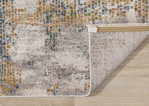 HomeRoots 8' Modern Abstract Area Rug in Cream, Blue, and Yellow – Durable, Stylish, and Low-Maintenance Design 8' X 10' 660208