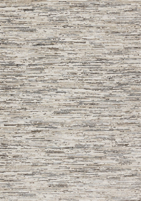 HomeRoots 4' Cream and Brown Striped Area Rug – Durable, Stain-Resistant, Stylish for High-Traffic Spaces 5' X 8' 660210