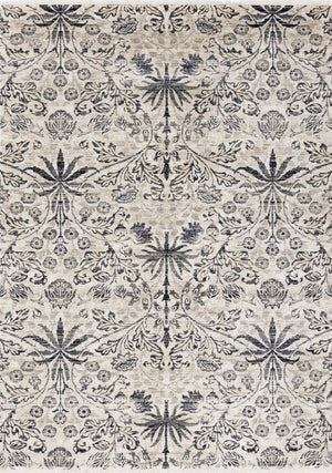 HomeRoots 5' Cream and Blue Floral Medallion Area Rug – Elegant, Durable, Stain-Resistant for Modern Spaces 5' X 8' 660216