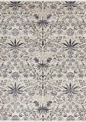 HomeRoots 8' Cream and Blue Floral Medallion Area Rug - Timeless Elegance, Durable, Family-Friendly Design 8' X 10' 660217