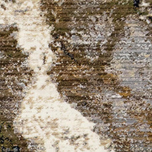 HomeRoots 8' Modern Abstract Area Rug in Black, Dark Green & Beige - Stylish, Durable & Easy-Care Design 8' X 10' 660226