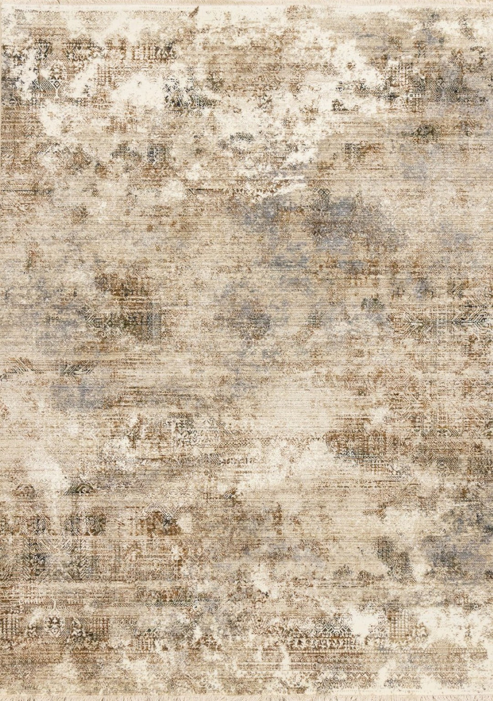 HomeRoots 5' Cream Gray and Tan Abstract Area Rug – Stylish, Durable, Easy-Care Design for Modern Spaces 5' X 8' 660229