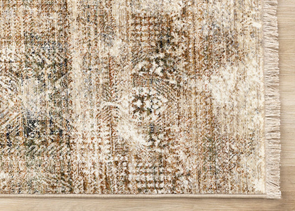 HomeRoots 5' Cream Gray and Tan Abstract Area Rug – Stylish, Durable, Easy-Care Design for Modern Spaces 5' X 8' 660229