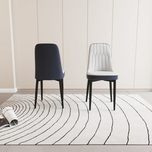 English Elm A Set Of 2 Modern Dining Chairs In White & Blue - Stylish Pu Leather, Ergonomic Comfort, Versatile Use W2189P168414