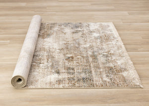 HomeRoots 8' Abstract Area Rug in Cream, Gray, and Tan - Modern, Durable Design for Everyday Use and Style 8' X 10' 660230