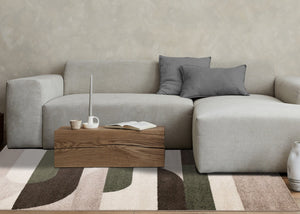 HomeRoots 8' Modern Cream Green Brown Geometric Area Rug - Durable, Stain-Resistant, Perfect for Busy Homes 8' X 11' 660232