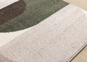 HomeRoots 8' Modern Cream Green Brown Geometric Area Rug - Durable, Stain-Resistant, Perfect for Busy Homes 8' X 11' 660232