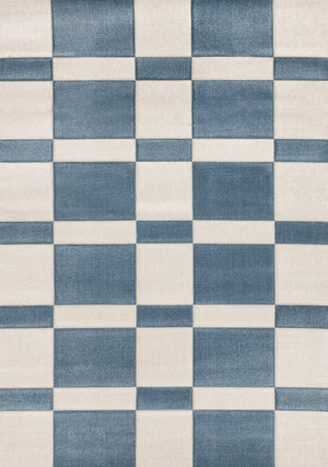 HomeRoots 8' Blue and White Geometric Area Rug - Stylish, Durable Design Perfect for High-Traffic Spaces 8' X 11' 660234