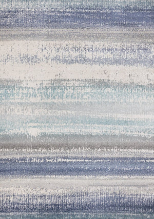 HomeRoots 5' Blue Gray and Cream Abstract Area Rug - Durable, Stain-Resistant, Modern Design for Any Space 5' X 8' 660235