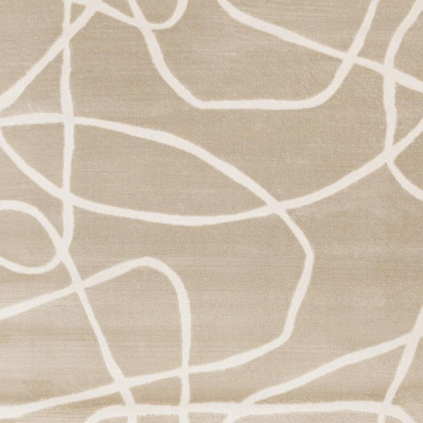 HomeRoots 5' Cream and Tan Abstract Area Rug – Modern Design, Stain Resistant, Easy-Care for Busy Homes 5' X 8' 660237
