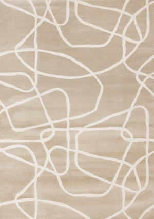 HomeRoots 8' Cream and Tan Abstract Area Rug - Modern Design, Durable, and Soft for Stylish Living Spaces 8' X 11' 660238