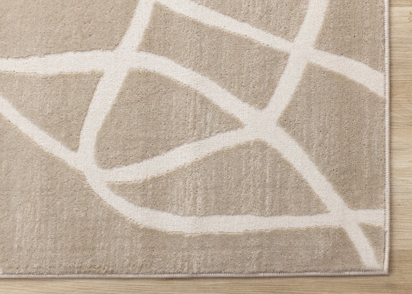 HomeRoots 8' Cream and Tan Abstract Area Rug - Modern Design, Durable, and Soft for Stylish Living Spaces 8' X 11' 660238