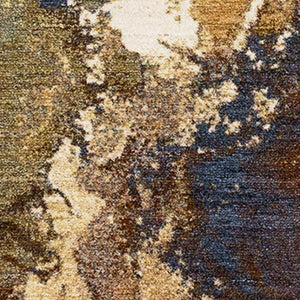 HomeRoots 8' Modern Abstract Area Rug in Beige, Blue & Brown - Durable, Stain-Resistant, and Stylish Décor Solution 8' X 10' 660240