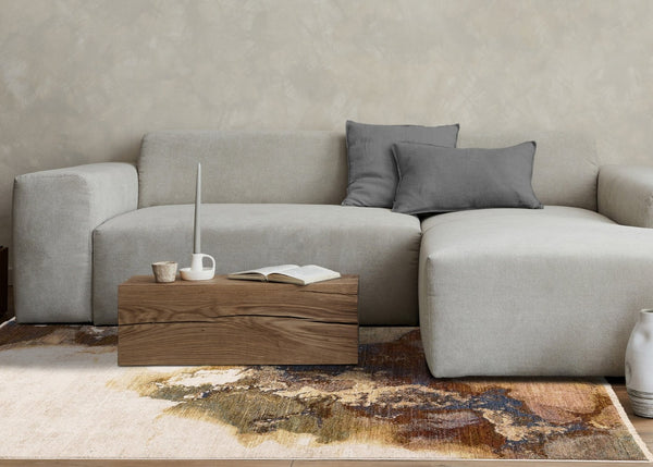 HomeRoots 8' Modern Abstract Area Rug in Beige, Blue & Brown - Durable, Stain-Resistant, and Stylish Décor Solution 8' X 10' 660240