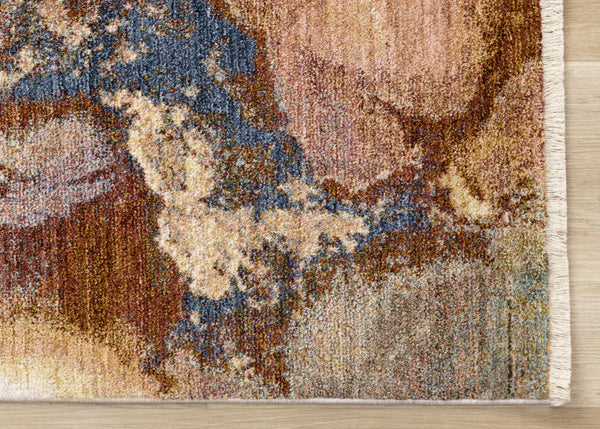 HomeRoots 8' Modern Abstract Area Rug in Beige, Blue & Brown - Durable, Stain-Resistant, and Stylish Décor Solution 8' X 10' 660240