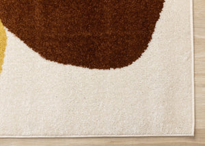 HomeRoots 5' Cream and Brown Geometric Area Rug - Modern, Stain-Resistant Design for Stylish Home Décor 5' X 8' 660249