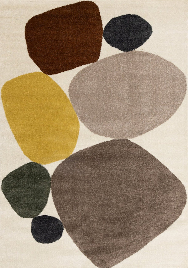 HomeRoots 5' Cream and Brown Geometric Area Rug - Modern, Stain-Resistant Design for Stylish Home Décor 8' X 11' 660250