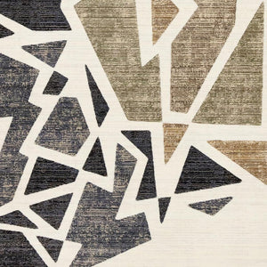 HomeRoots 5' Modern Abstract Area Rug in Cream, Black & Tan - Durable, Stain-Resistant Design for Any Room 8' X 10' 660252
