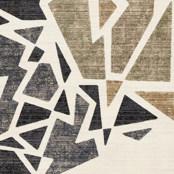HomeRoots 5' Modern Abstract Area Rug in Cream, Black & Tan - Durable, Stain-Resistant Design for Any Room 8' X 10' 660252