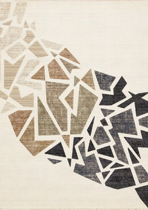 HomeRoots 5' Modern Abstract Area Rug in Cream, Black & Tan - Durable, Stain-Resistant Design for Any Room 8' X 10' 660252
