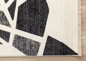 HomeRoots 5' Modern Abstract Area Rug in Cream, Black & Tan - Durable, Stain-Resistant Design for Any Room 8' X 10' 660252