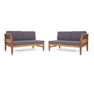 English Elm Aston Acacia Wood Outdoor Sectional Sofa Set with Weather Resistant Slatted Frame N773OS00016G