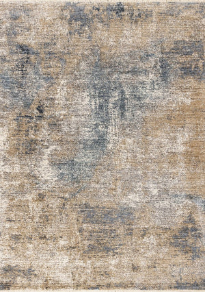 HomeRoots 5' Modern Beige and Blue Abstract Area Rug - Soft, Stain-Resistant, Stylish Design for Any Room 8' X 10' 660254