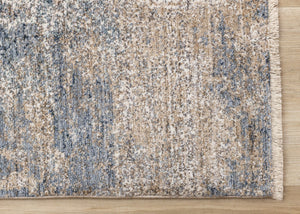 HomeRoots 5' Modern Beige and Blue Abstract Area Rug - Soft, Stain-Resistant, Stylish Design for Any Room 8' X 10' 660254
