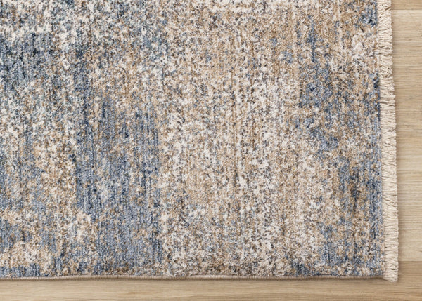 HomeRoots 5' Modern Beige and Blue Abstract Area Rug - Soft, Stain-Resistant, Stylish Design for Any Room 8' X 10' 660254