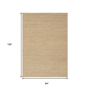 HomeRoots 5' Hand Woven Beige Area Rug - Elegant, Durable, Stain-Resistant Design for High-Traffic Homes 8' X 11' 660260