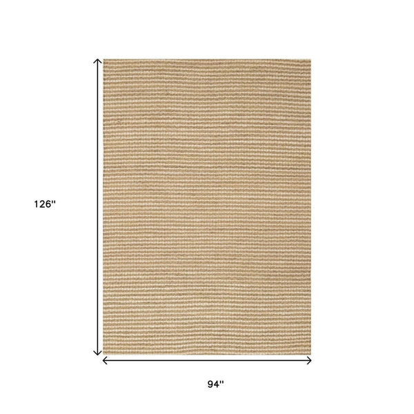 HomeRoots 5' Hand Woven Beige Area Rug - Elegant, Durable, Stain-Resistant Design for High-Traffic Homes 8' X 11' 660260