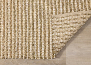 HomeRoots 5' Hand Woven Beige Area Rug - Elegant, Durable, Stain-Resistant Design for High-Traffic Homes 8' X 11' 660260