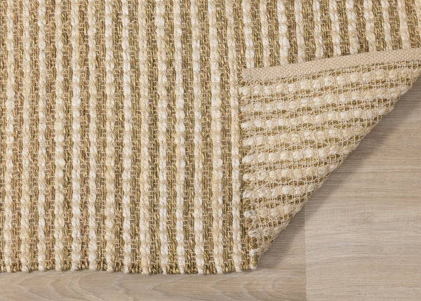 HomeRoots 5' Hand Woven Beige Area Rug - Elegant, Durable, Stain-Resistant Design for High-Traffic Homes 8' X 11' 660260
