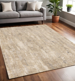 HomeRoots 5' Modern Beige and Black Area Rug - Durable, Stain-Resistant Design for Stylish Home Décor 5' X 8' 660261