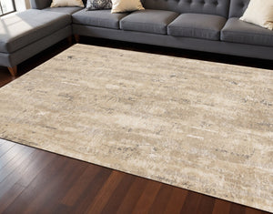 HomeRoots 5' Modern Beige and Black Area Rug - Durable, Stain-Resistant Design for Stylish Home Décor 8' X 11' 660262