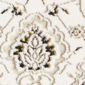 HomeRoots 5' Timeless Cream, Black & Tan Medallion Area Rug – Elegant, Durable Design for Any Home Decor 5' X 8' 660263