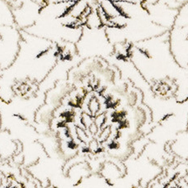HomeRoots 5' Timeless Cream, Black & Tan Medallion Area Rug – Elegant, Durable Design for Any Home Decor 5' X 8' 660263