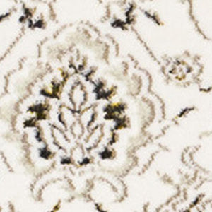 HomeRoots 5' Timeless Cream, Black & Tan Medallion Area Rug – Elegant, Durable Design for Any Home Decor 8' X 11' 660264