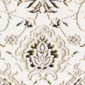 HomeRoots 5' Timeless Cream, Black & Tan Medallion Area Rug – Elegant, Durable Design for Any Home Decor 8' X 11' 660264