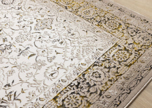 HomeRoots 5' Timeless Cream, Black & Tan Medallion Area Rug – Elegant, Durable Design for Any Home Decor 8' X 11' 660264