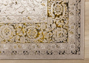 HomeRoots 5' Timeless Cream, Black & Tan Medallion Area Rug – Elegant, Durable Design for Any Home Decor 8' X 11' 660264