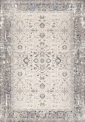 HomeRoots 5' Cream Blue and Gray Medallion Area Rug - Stylish, Durable, Stain Resistant for Any Space 8' X 11' 660266